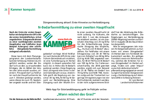 Web-App für Grünlanddüngung geht im Frühjahr online