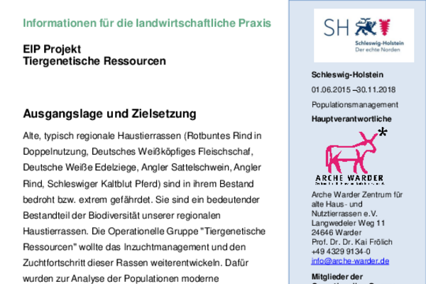 Praxisblatt der OG Tiergenetische Ressourcen