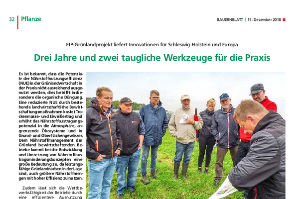 EIP-Grünlandprojekt liefert Innovationen für Schleswig-Holstein und Europa