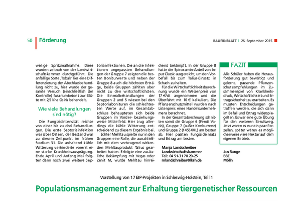 Populationsmanagement zur Erhaltung tiergenetischer Ressourcen