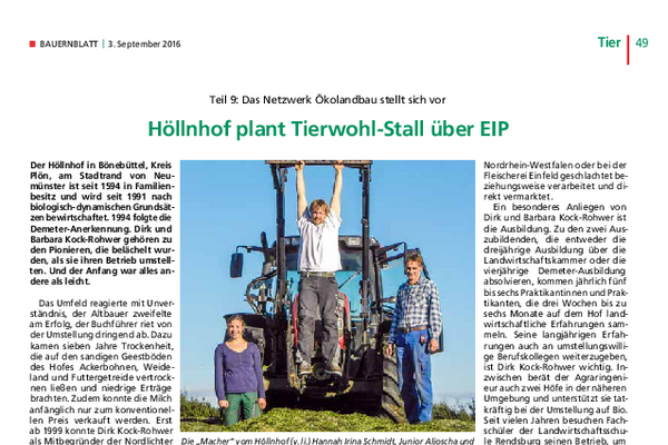 Höllnhof plant Tierwohl-Stall über EIP